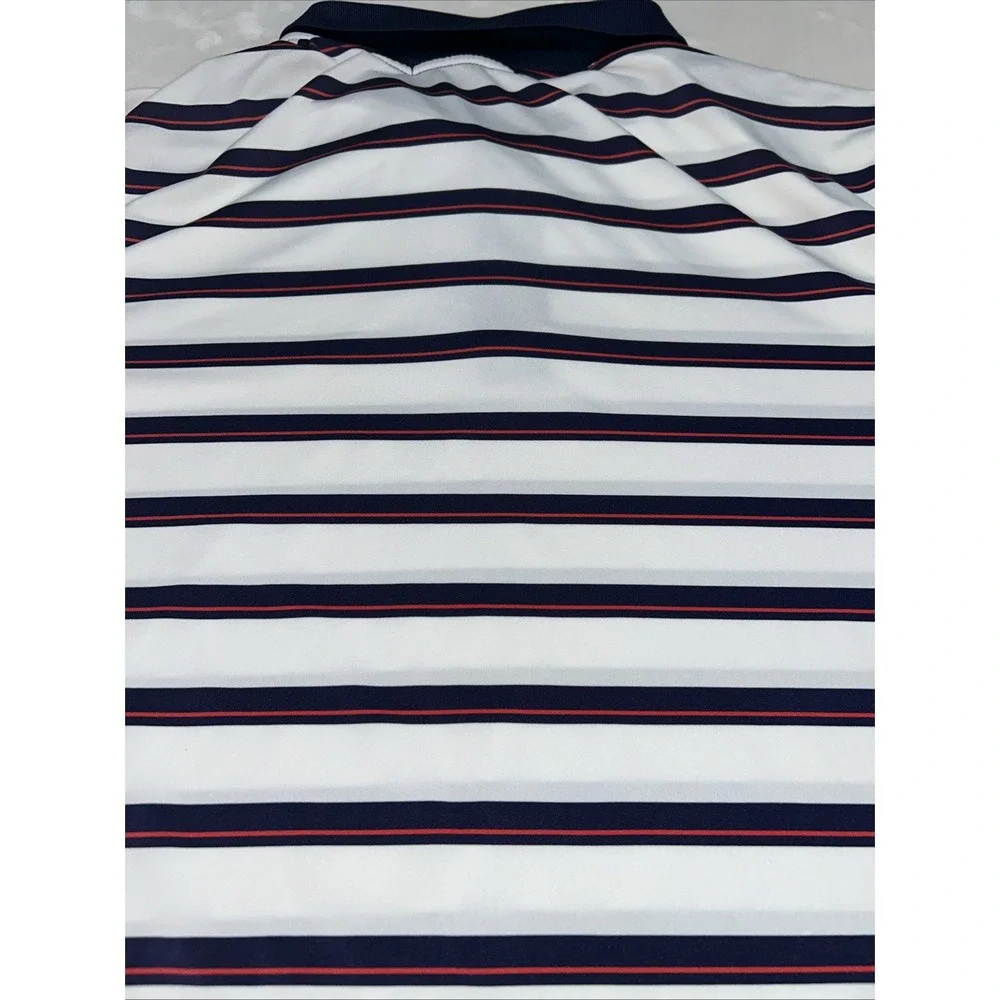 RLX Ralph Lauren Men's XL Dri Fit Polo, Wolf Creek, Stripes, Red/White/Blue‎